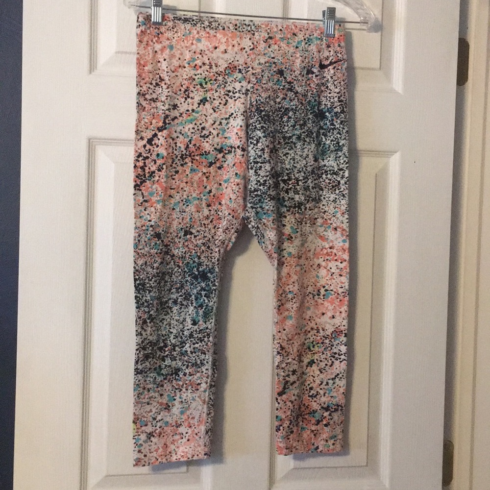 Nike size medium.Paint splattered pattern leggings